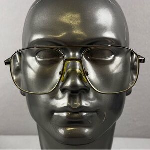 70s MARCHON JONATHAN Cafe Aviator Eyeglasses 54-16 135 Gun Metal Tortoise Shell